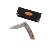 Thiers Liner Lock Manche bois de noyer, lame en acier Damas