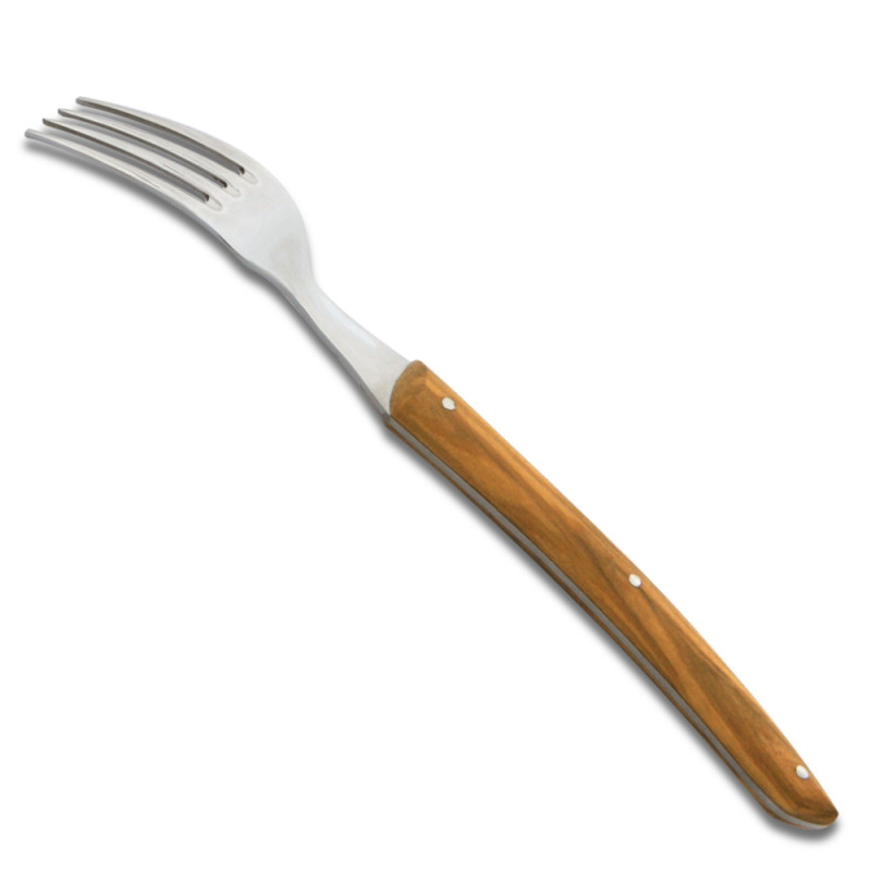 Set of 6 Thiers forks with olive wood handle Iforge made in France