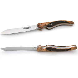 Couteaux steak Laguiole oiseau en bois d’olivier et palissandre