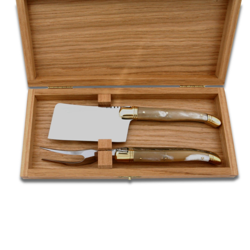 カトラリー(スプーン等) laguiole Cheese knife set Horn Handle Laguiole Cheese Set Zebu horn tip handle | Set of 3 knives
