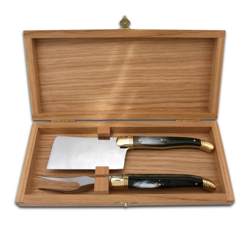 カトラリー(スプーン等) laguiole Cheese knife set Horn Handle Laguiole Cheese Set Zebu horn tip handle | Set of 3 knives