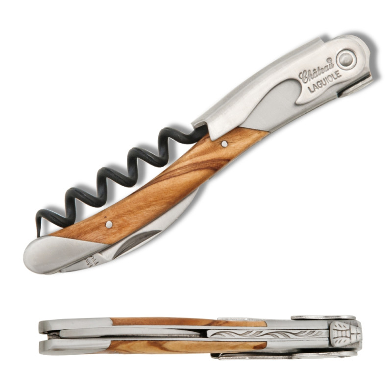 Wine opener château laguiole grand cru with olive wood handle