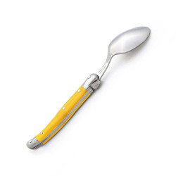 Box of 6 yellow Laguiole coffee spoons