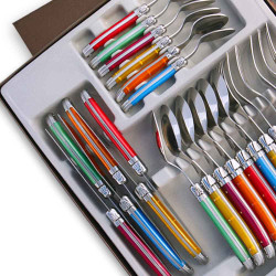 Ménagère Laguiole 24 pièces coloris assortis
