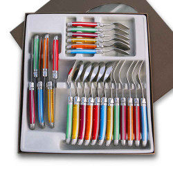 Ménagère Laguiole 24 pièces coloris assortis