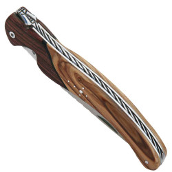 Laguiole bird knife olive violet wood with leather case