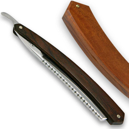 Rasoir Iforge 6/8 en bois de cocobolo avec motifs décoratifs