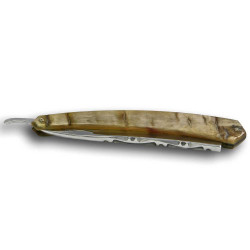 Rasoir Iforge 7/8 corne bélier dans coffret en acajou