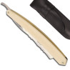 Historic Straight Razor 6/8 Bone handled - Forged decorated on the back of the blade