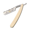 Historic Straight Razor 6/8 Bone handled - Forged decorated on the back of the blade