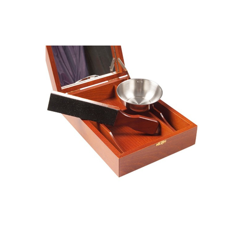 Historic shaving box for straight razors Delivered with mini-trop and shaving bowl