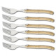 Set of 6 Laguiole forks pearly white plexiglas handles - Image 579