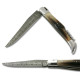 Blond Horn tip Laguiole knife with Damascus blade, with corkscrew - Image 917