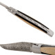 Couteau Laguiole avec manche bi-matière ébène et buis, lame en acier Damas - Image 922
